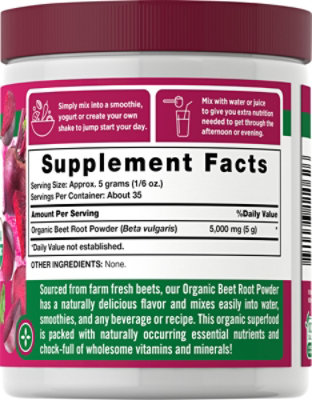Nature's Truth Organic Beet Root Powder - 6.1 Oz - Image 2