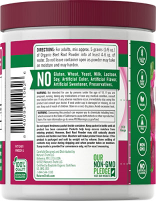 Nature's Truth Organic Beet Root Powder - 6.1 Oz - Image 3