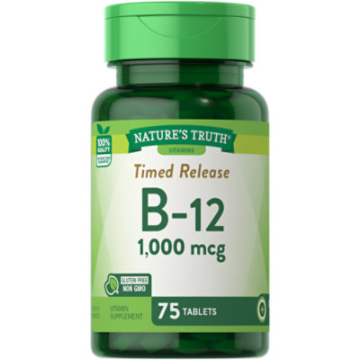 Natures Truth Timed Release Vitamin B12 1000 Mcg 75 Count Shaws 4254