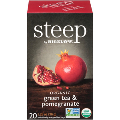 Steep Organic Green Tea Bags With Pomegranate Box - 20 Count - Image 2