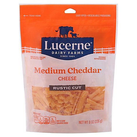 Lucerne Cheese Cheddar Medium Thick Cut Shredded - 8 Oz