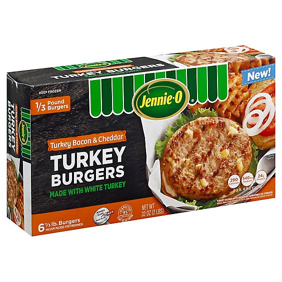 Jennie-O Turkey Store Bacon And Cheddar Turkey Burger Frozen - 32 Oz