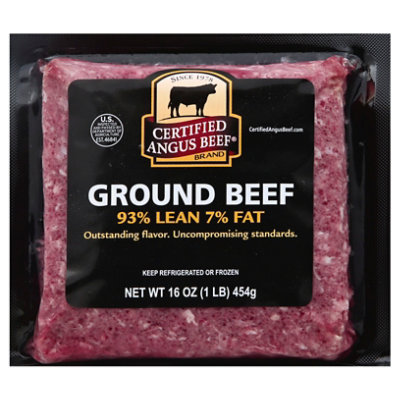 Certified Angus Beef 93% Lean 7% Fat Ground Beef - 1 Lb - Safeway