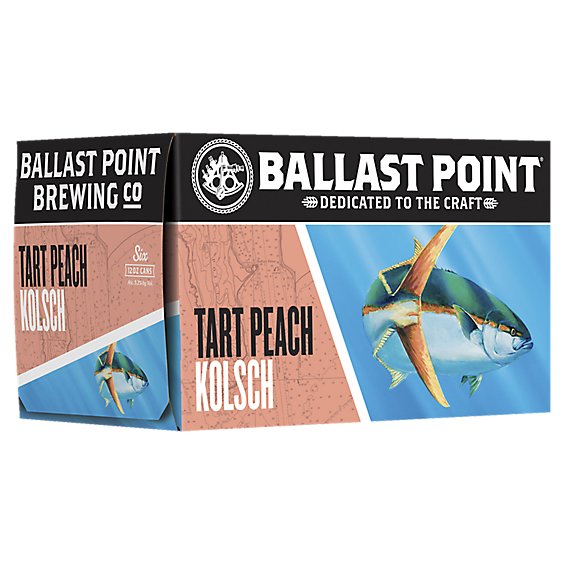 Ballast Point Craft Beer Tart Peach Kolsch German Style Pale Ale Cans - 6-12 Fl. Oz.