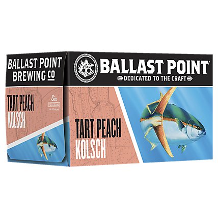 Ballast Point Craft Beer Tart Peach Kolsch German Style Pale Ale Cans - 6-12 Fl. Oz. - Image 1