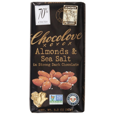 Chocolove Almonds & Sea Salt In 70% Strong Dark Chocolate Bar - 3.2 Oz - Image 3