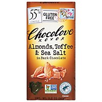 Chocolove Almond Toffee Sea Salt Dark Chocolate Bar - 3.2 Oz - Image 2