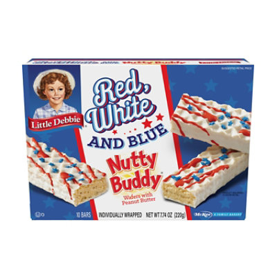 Snack Cakes Little Debbie Family Pack Red White And Blue Nutty Buddy Wafers - 7.74 Oz - Image 3