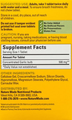 Nature Made Dietary Supplement Tablets Garlic Odor Control 1250 Mg Box - 100 Count - Image 3