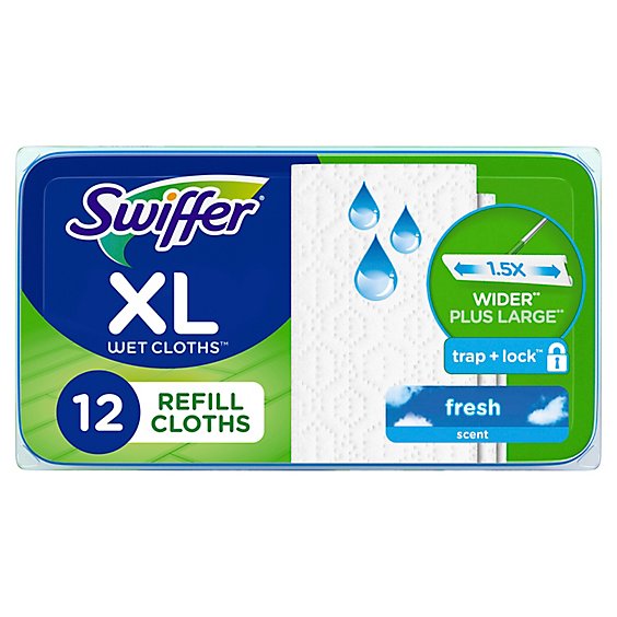 Swiffer Wet Mopping Cloths Refills Plus XL - 12 Count