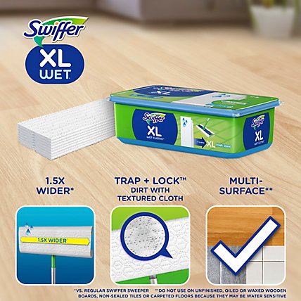 Swiffer Wet Mopping Cloths Refills Plus XL - 12 Count - Image 2