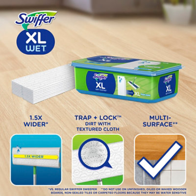 Swiffer Wet Mopping Cloths Refills Plus XL - 12 Count - Image 2