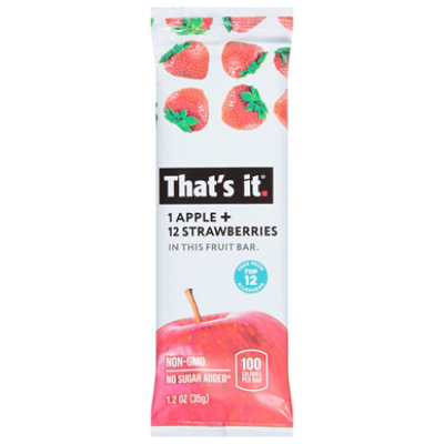 Thats it. Fruit Bar 1 Apple + 12 Strawberry No Added Sugar Wrapper - 1.2 Oz
