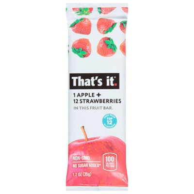 That's it - Apple & Strawberry Fruit Bar - 0.7 oz No Sugar Added