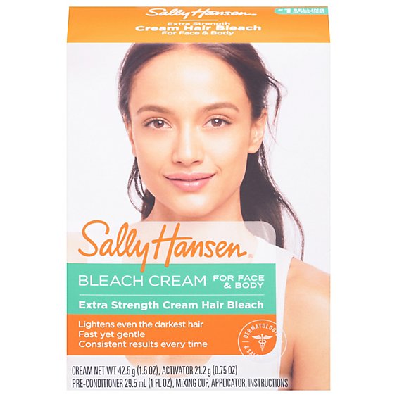 Sally Hansen Creme Hair Bleach Kit For Face & Body Extra Strength Box -  Each - Carrs