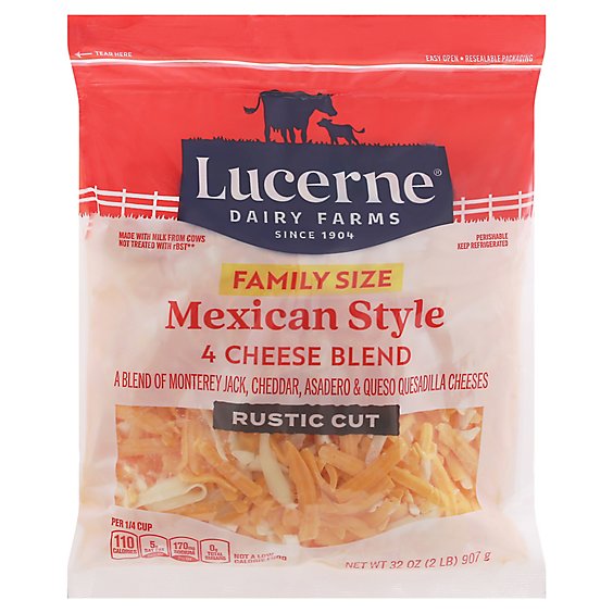 Lucerne Cheese Mexican Blend Thickcut Shredded Family Pack - 32 Oz