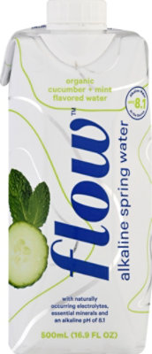Flow Organic Water Alkaline Spring Cucumber + Mint - 16.9 Fl. Oz. - Image 2