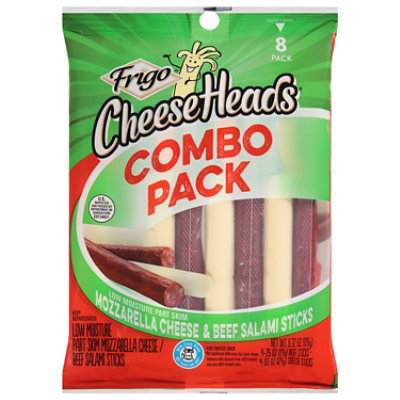 Frigo Cheese Heads String Cheese & Salami Stick 8 Count - 6.33 Oz - Image 1