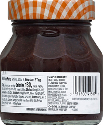 Smuckers Simple Delight Topping Hot Fudge Toffee Jar - 11.5 Oz - Image 3