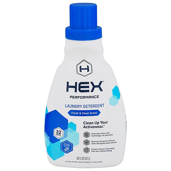Hex Performance Advanced Laundry Detergent Fresh Clean Scent - 50 Fl. Oz.