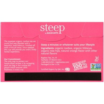 Steep Organic Herbal Tea Bags Caffeine Free Rooibos Hibiscus Box - 20 Count - Image 4