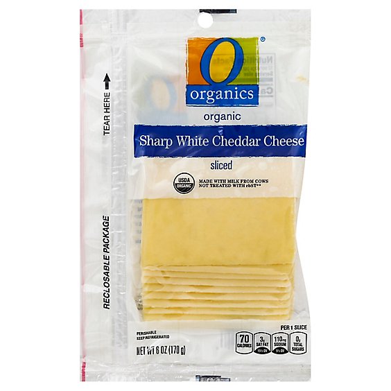 O Organics Organic Cheese Cheddar Sharp Sliced - 6 Oz