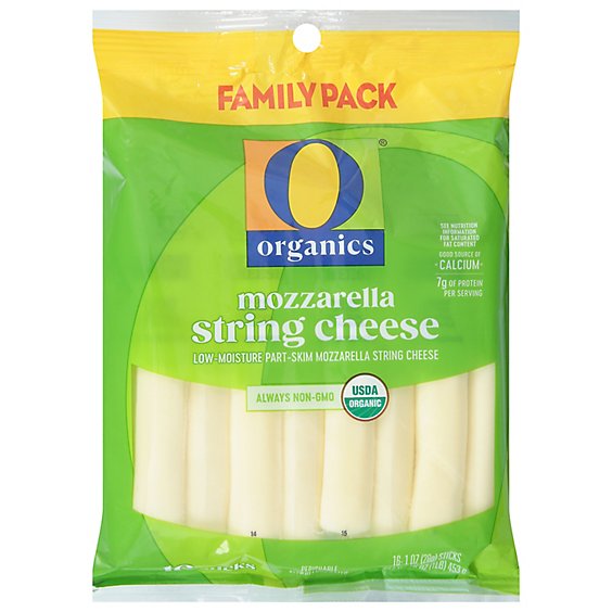O Organics Organic Cheese Mozzarella String - 16 Oz