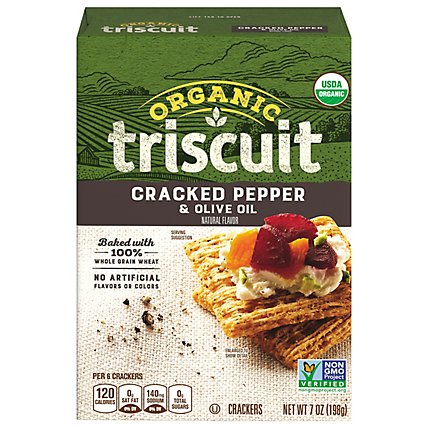 Triscuit Organic Crackers Cracked Pepper & Olive Oil - 7 Oz - Image 2