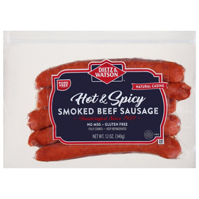 Dietz & Watson Sausage Beef Hot & Spicy Smoked - 12 Oz - Image 3