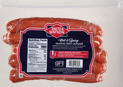 Dietz & Watson Sausage Beef Hot & Spicy Smoked - 12 Oz - Image 6