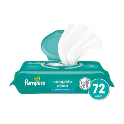 Pampers Baby Wipes Baby Clean Scented 1X Pop Top - 72 Count - Image 1