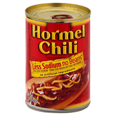 Hormel Chili No Beans Less Sodium Can - 15 Oz - Safeway