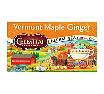 Celestial Seasonings Herbal Tea Vermont Maple Ginger Caffein Free Tea Bags Box - 20 Count