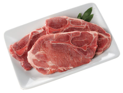 Pork Shoulder Blade Steak Bone In Service Case - 1 Lb - Image 1