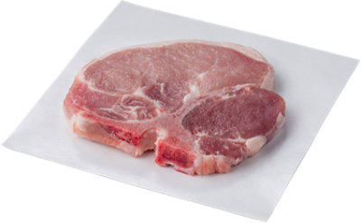 Meat Service Counter Pork Loin Chop Bone In Thin - 1 LB - Image 1