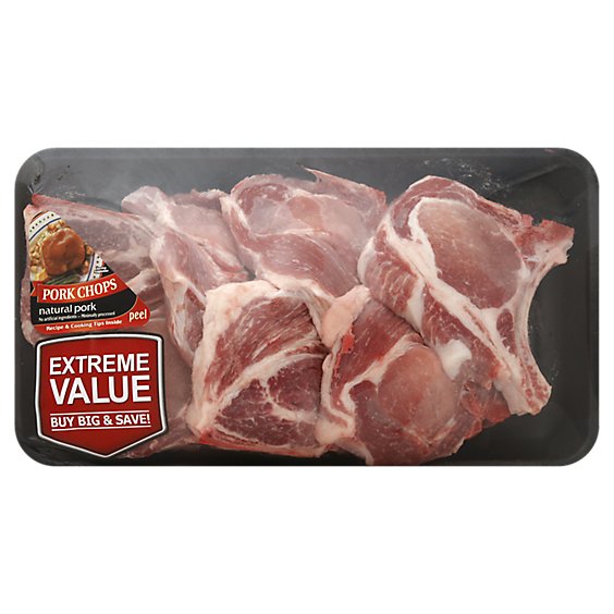Meat Counter Pork Loin Chop Bone In Value Pack - 3.25 LB