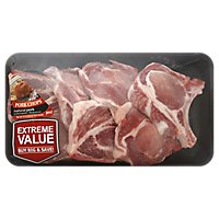 Meat Counter Pork Loin Chop Bone In Value Pack - 3.25 LB - Image 1