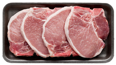 Meat Service Counter Pork Loin Rib Chop Thin Bone In - 1 LB - Image 1