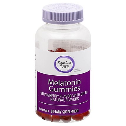 Signature Care Gummy Melatonin Strawberry Dietary Supplement - 150 Count - Image 3