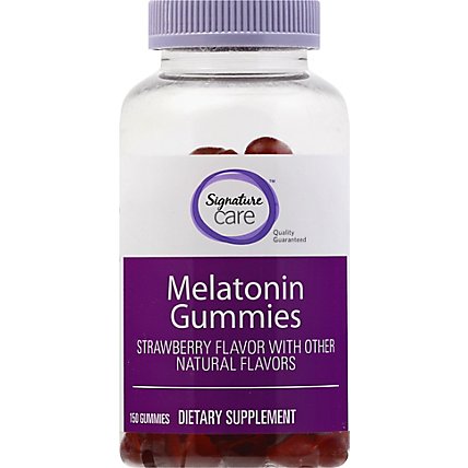 Signature Care Gummy Melatonin Strawberry Dietary Supplement - 150 Count - Image 2