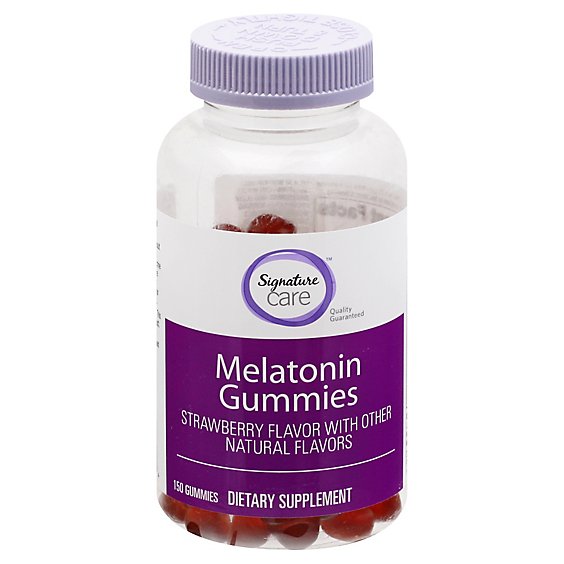 Signature Care Gummy Melatonin Strawberry Dietary Supplement - 150 Count