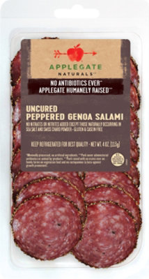 Applegate Natural Uncured Peppered Genoa Salami - 4 Oz - Image 1