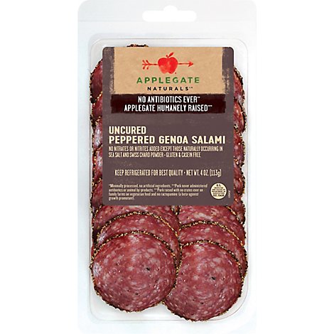 Applegate Natural Uncured Peppered Genoa Salami - 4 Oz