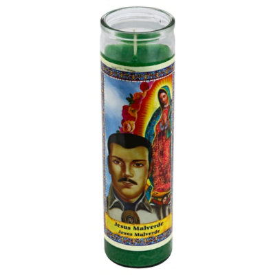 Eternalux Candle Green Jesus Malverde Jar - Each