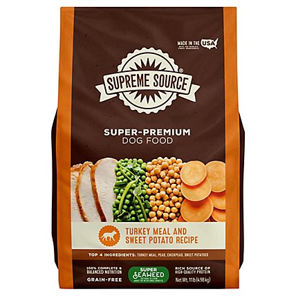 Supreme Source Dog Food Grain Free Turkey Meal And Sweet Potato Bag - 11 Lb - Image 1