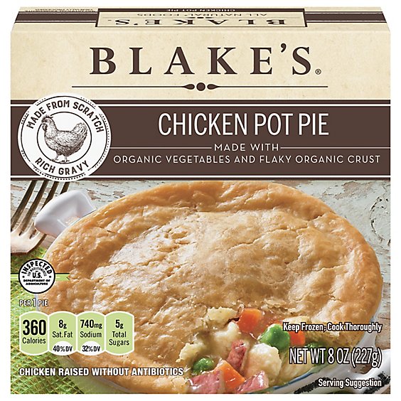 Blakes Pie Organic Chicken Pot With Organic Vegetables And Flaky Organic Crust Box - 8 Oz
