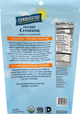 Carrington Farms Organic Crounons Garlic & Parmesan - 4.75 Oz - Image 6