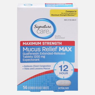 Signature Select/Care Mucus Relief Max 1200mg Maximum Strength Extended Release Tablet - 14 Count - Image 3