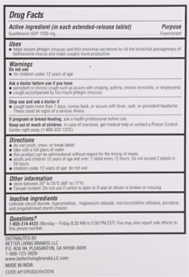 Signature Select/Care Mucus Relief Max 1200mg Maximum Strength Extended Release Tablet - 14 Count - Image 5