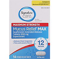 Signature Care Mucus Relief Max 1200mg Maximum Strength Extended Release Tablet - 14 Count - Image 2